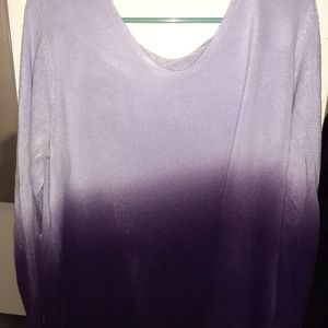 Purple Ombre Oversized Off-Shoulder Sweater